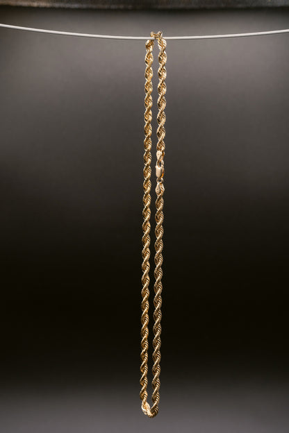 Rope Gold Chain Necklace for Men. Men's Gold Rope Necklace. LA Rope Chains for Men in California  