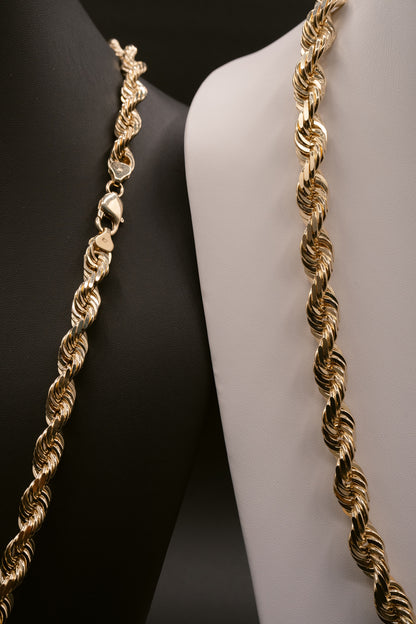 Rope Gold Chain Necklace for Men. Men's Gold Rope Necklace. LA Rope Chains for Men in California  