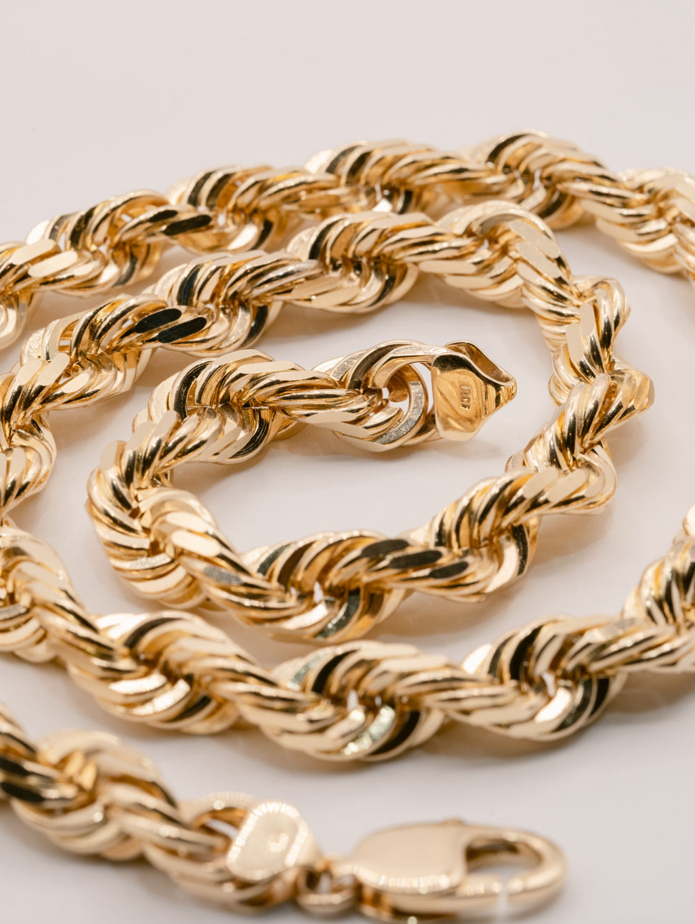 Rope Gold Chain Necklace for Men. Men's Gold Rope Necklace. LA Rope Chains for Men in California  