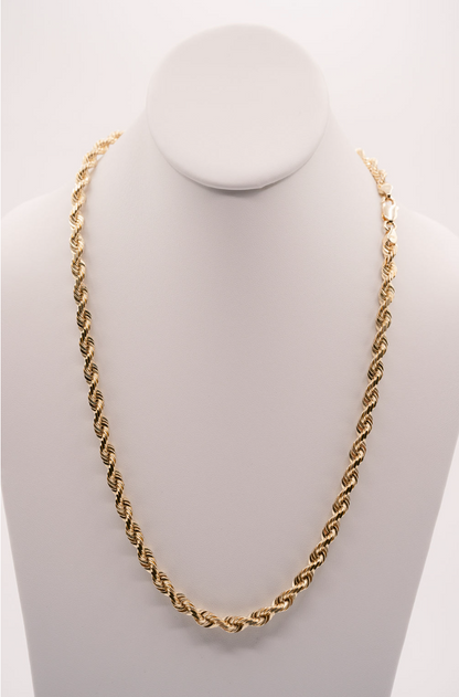 Rope Gold Chain Necklace for Men. Men's Gold Rope Necklace. LA Rope Chains for Men in California  