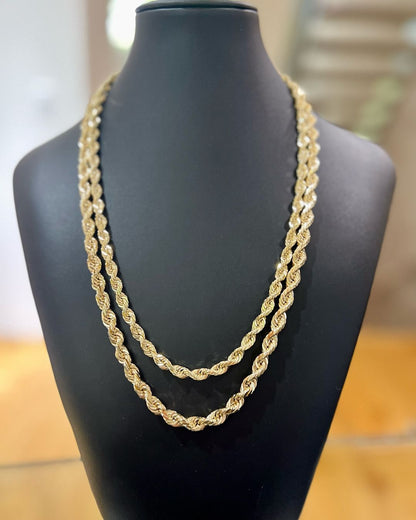 Men's Gold Rope Chain Necklace For Men Rope Gold Chain Necklace for Men. Men's Gold Rope Necklace.